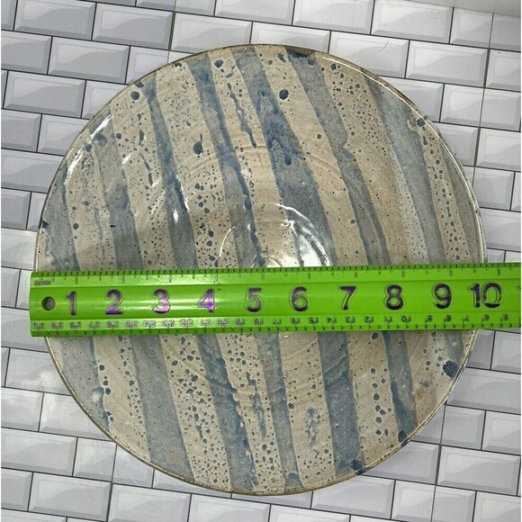 Hand Thrown Pottery Bowl Matte Signed Blue Made In North Carolina Farmhouse - Picture 10 of 12